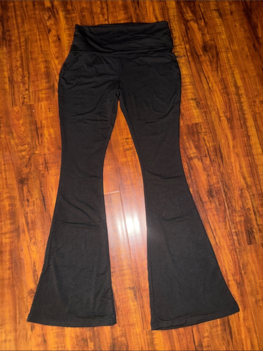 Baby Phat Black flare Fold-Over Waist Pants